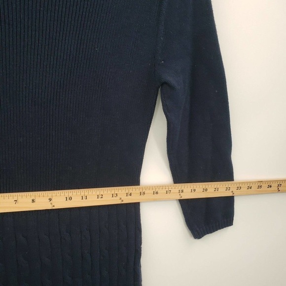Lauren ralph lauren blue cableknit sweater dress womens size medium boatneck - Picture 8 of 16